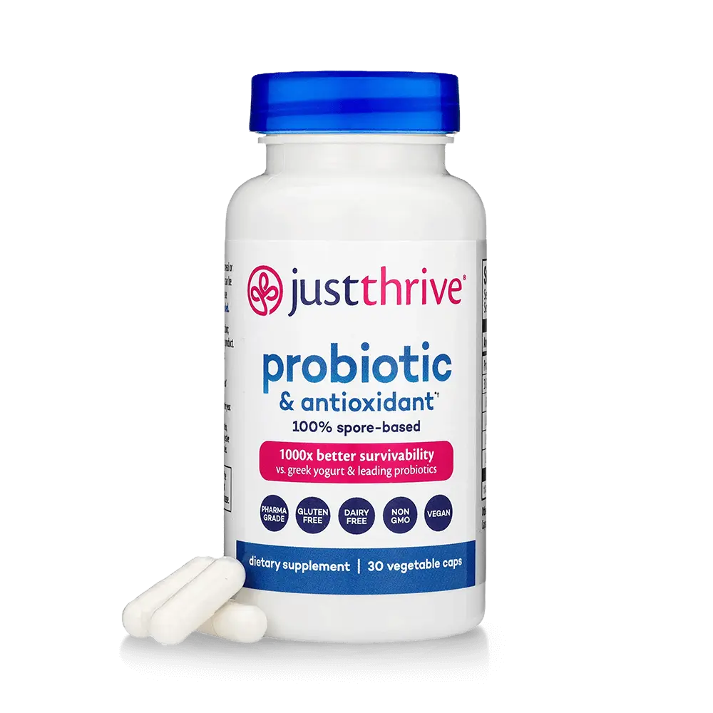 Just Thrive Probiotic, 30-count bottle, front