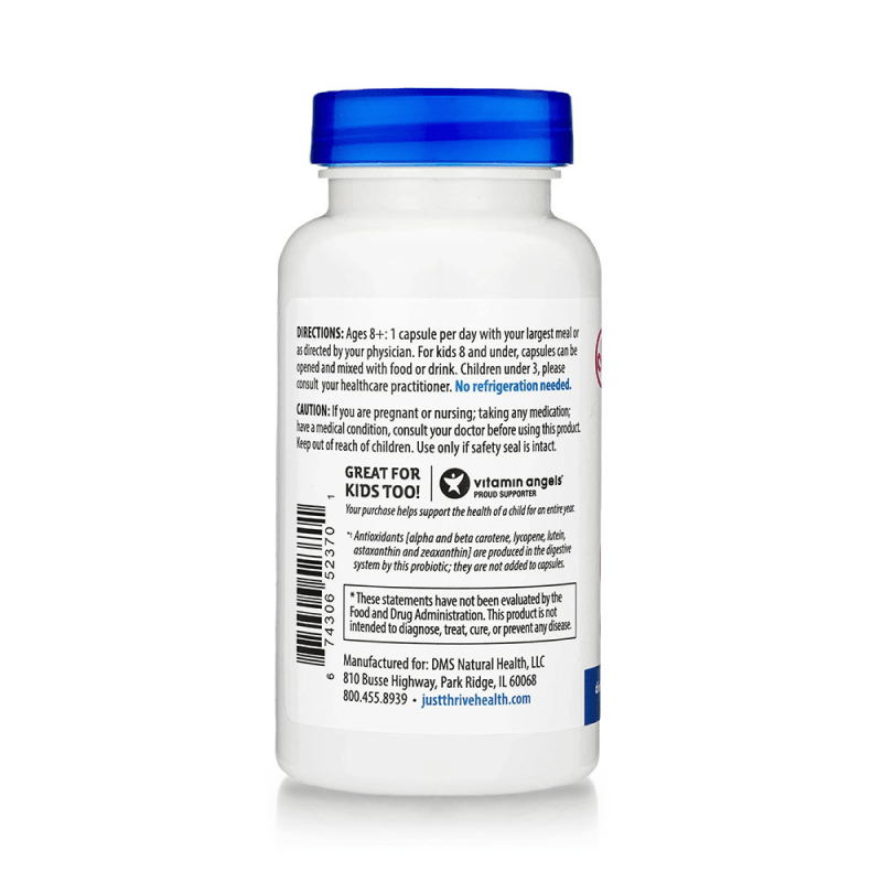 Just Thrive Probiotic, 30-count bottle, left side