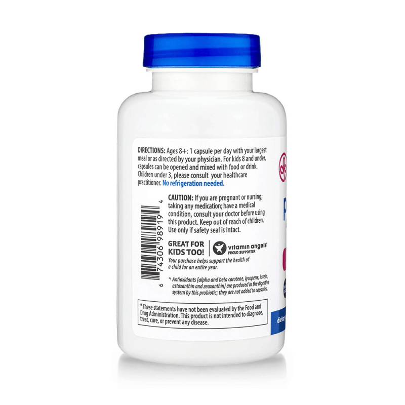 Just Thrive Probiotic, 90-count bottle, left side